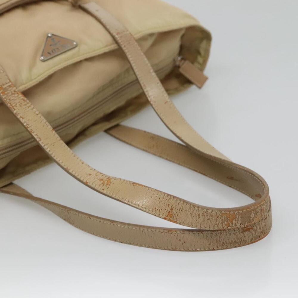 PRADA Tote Bag Nylon Beige Silver - Picture 7 of 9